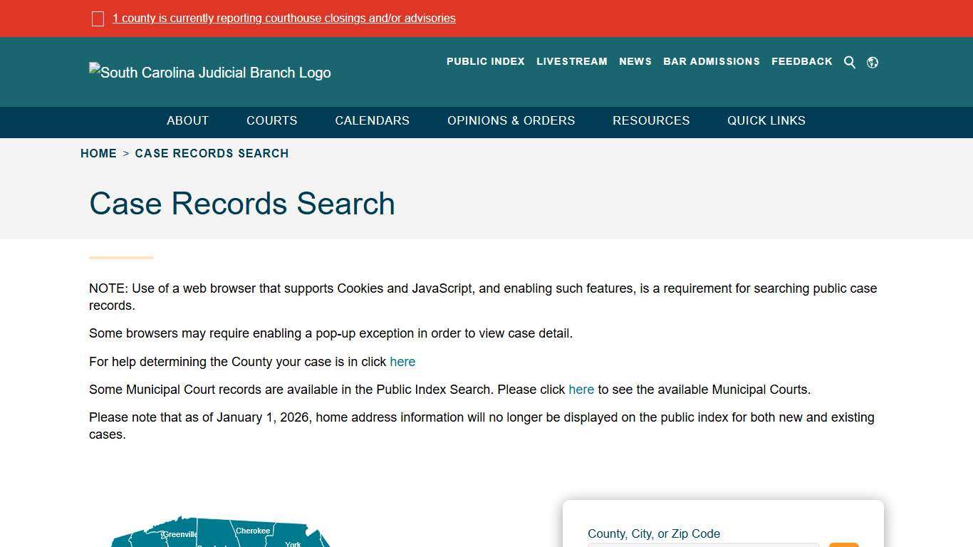 Case Records Search - South Carolina Judicial Branch